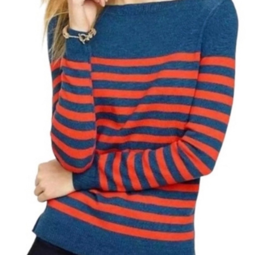 Talbots Pure Merino Wool Boat Neck Striped Sweater - S